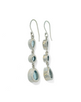 Aros colgantes topacio azul bisel plata 925