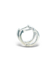 Aros argollas diamantes en riel 0,05 ct oro blanco 10K