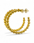 Aros argollas facetadas de plata 925 bañados en oro