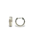 Aros argollas diamantes en riel 0,05 ct oro blanco 10K