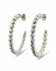 Aros argollas esferas facetadas plata 925