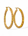 Aros argolla oval Golden Wave Plata bañada en oro
