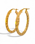 Aros argolla oval Golden Wave Plata bañada en oro