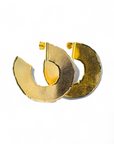 Aros argollas planas plata 925 bañadas en oro