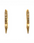 Aros argollas con circones y puntas oro 14K