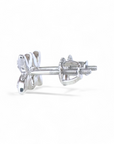 Aros Flor con Brillantes atornillados Oro blanco 10K