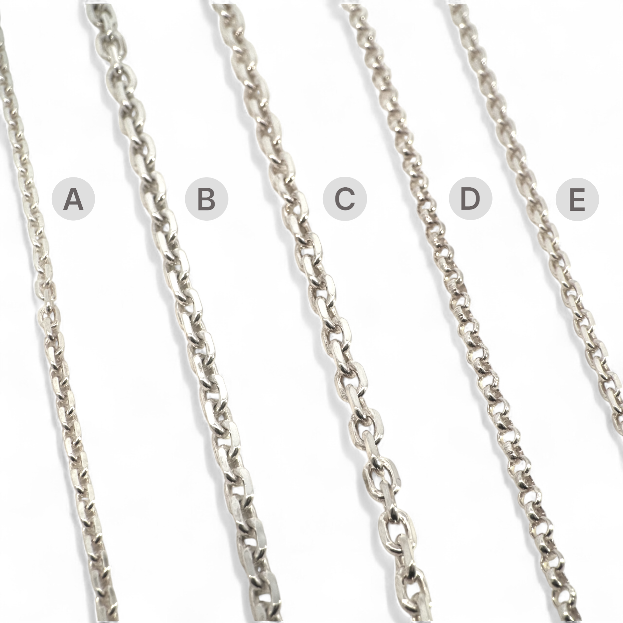 Cadenas de Plata 925 Eslabones