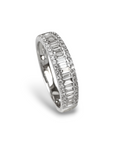 Anillo Cintillo Diamantes Baguette y brillantes oro 18K