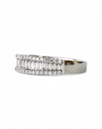 Anillo Cintillo Diamantes Baguette y brillantes oro 18K