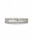 Anillo Cintillo Diamantes Baguette y brillantes oro 18K