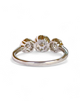 Anillo Tricillo Diamantes Halo en Oro Blanco 18K