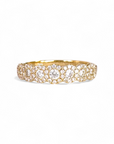 Anillo Cintillo Diamantes Halo de Brillantes Amarillo 18K