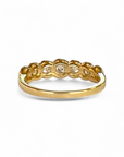 Anillo Cintillo Diamantes Halo de Brillantes Amarillo 18K