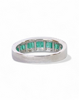 Anillo cintillo esmeralda baguette con brillantes