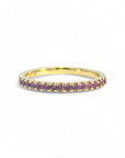 Anillo Cintillo Amatistas microgrifa oro 10K