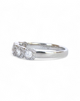 Anillo Quintillo Diamantes con halo en oro blanco 18K
