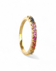 Anillo Cintillo Zafiros Rainbow