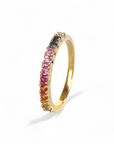 Anillo Cintillo Zafiros Rainbow