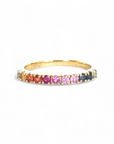 Anillo Cintillo Zafiros Rainbow