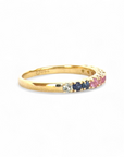 Anillo Cintillo Zafiros Rainbow