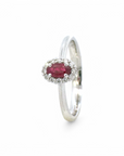 Anillo Halo Rubi Oval 0,23 Ct