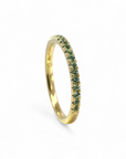 Anillo Cintillo Topacio Swiss Blue microgrifa en oro 10K