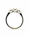 Anillo Tricillo Diamantes Halo Oro blanco 18k