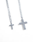 Cruz con Circones y Cadena de Plata (12 x 10 mm)