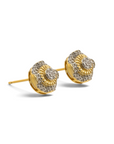 Aros stud Sophia Schneider Joyas de plata enchapada con diamantes corte brillante en diseño circular de 9 mm