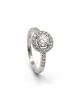 Anillo Solitario Diamante 0,44 ct Halo Platino
