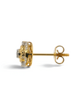 Aros stud Sophia Schneider Joyas de plata enchapada en oro con diamantes corte brillante de 0,20 ct, vista lateral.