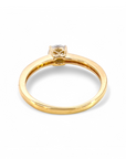 Anillo Solitario Diamante 0,11 ct Halo Diamantado Oro Amarillo 18K
