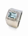 Anillo Solitario Aguamarina bisel