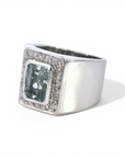 Anillo Solitario Aguamarina bisel