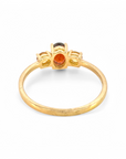 Anillo Tricillo Granate oval y citrinos
