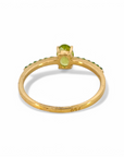 Anillo Solitario Peridoto Oval y turmalinas redondas en argolla
