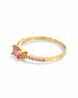 Anillo Solitario Turmalina Rectangular y redondas en argolla