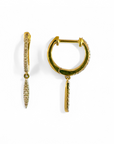 Aros argollas y hoja colgante con diamantes 0,17 ct
