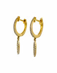 Aros argollas y hoja colgante con diamantes 0,17 ct
