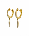 Aros argollas y hoja colgante con diamantes 0,17 ct