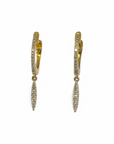 Aros argollas y hoja colgante con diamantes 0,17 ct