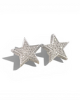 Aros stud estrellas diamantes pavé 0,14 ct plata 925