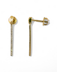 Aros barra colgante con diamantes 0,2 ct oro amarillo