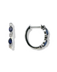 Aros argollas ovales zafiros y diamantes 0,125 ct