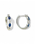 Aros argollas ovales zafiros y diamantes 0,125 ct