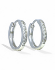 Aros Argollas Diamantes riel 0,25 ct Oro blanco