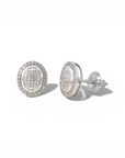 Aros stud redondos diamantes halo 0,25 ct plata 925