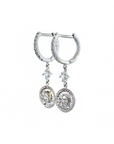 Aros argolla con disco diamantes corte brillante