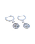 Aros argolla con disco diamantes corte brillante