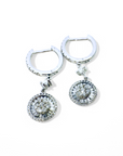 Aros argolla con disco diamantes corte brillante